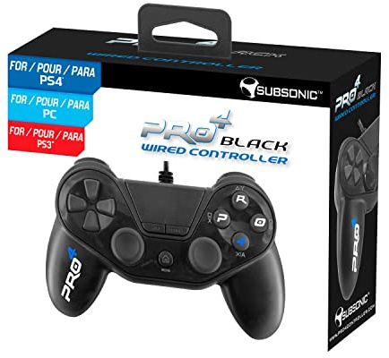 Subsonic SA5417 Pro4 Wired Controller für Playstation 4/Slim/Pro, Playstation 3 schwarz