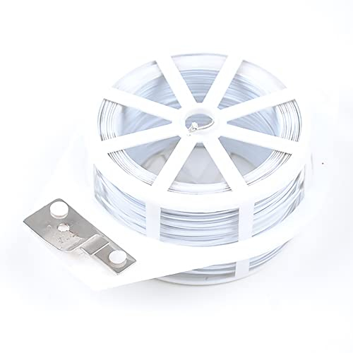 Corbata multiusos para plantas de jardín, 1 unidad, 50 mm, con cortador para jardinería, hogar, oficina, multiusos (blanco)