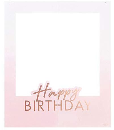 Ginger Ray Rose Gold Foiled Personalised Happy Birthday Selfie Photo Booth Frame - Mix It Up