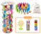 Surplex Hölzern Turm Stapelspiel Wackelturm Feinmotorik-Bausteine mit Würfeln Schiefer Turm Spielzeug Montessori Lernspielzeug für Kinder Familienspaß Spiel Brettspiele mit Aufbewahrungstasche