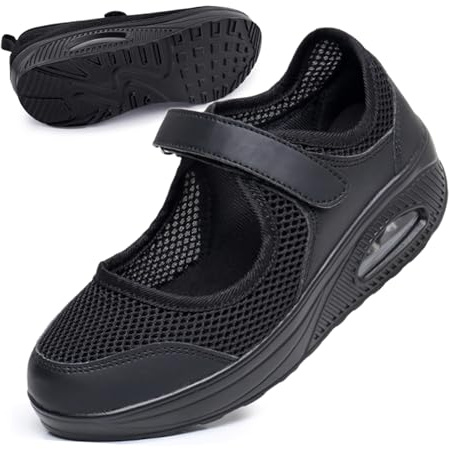 Women's Comfortable Working Nurse Shoes Non-Slip Adjustable Breathable Walking Buffer Fitness Casual Nursing Orthotic Lightweight Shoes Arthritis, Diabetes Heel Pain