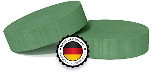 Blumensteckmasse Rund - Steckmasse Ringe 2 Stück 16 x 3,5 cm, Steckmoos, Torten für Blumengestecke - Steckschwamm zum Basteln für Feiern, Auto, Hochzeit, Geschenke - PRODUZIERT IN DEUTSCHLAND