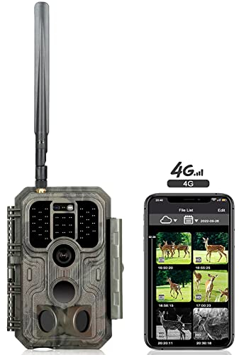 Folgtek Cellular Wildkamera 4G LTE 32MP 1296P mit 32 GB SD Karte, Nachtsicht und Bewegungserkennung 0,1s Erfassungszeit 120° Weitwinkel IP66 Wasserdicht für Wildtiere, Haus und Bauernhofsicherheit