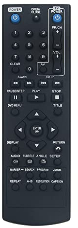 VINABTY Télécommande remplacée Convient pour LG DVD Player DP132H DZ9500 DVX9500 DP540H DP542H DGK777 DGK778 COV33662806