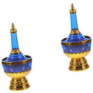 Cabilock 2 Ensembles Dégoulinante De Tasse d'eau Bénite Calice en Or Coupe D'offrande d'eau Bol D'offrande Bouddha Bol d'eau Bénite Sainte Tasse Plastique Bol Bouddha Amende