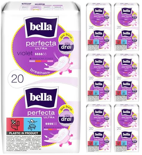 bella Perfecta Ultra Damenbinden Violet mit Flügeln mit Duft Silky Drai 7er Pack (7x20 Stück)