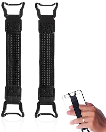 Kindle Correa de Mano para 6-8 Kindle eReaders Fire Tableta - Kindle/Kobo/Voyaga/Lenovo/Sony Kindle E-Book Tableta, Alta Elasticidad Ligera Versátil Correa de Mano Agarre de Dedo 2-Piezas, Negro