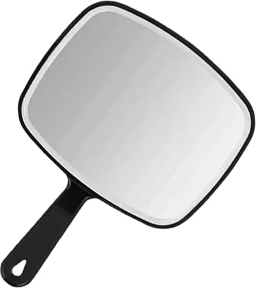 Genérico handspegel, bärbar spegel - fyrkantig handspegel - bärbar spegel med handtag, frisörtillbehör, skönhetsverktyg för stylist