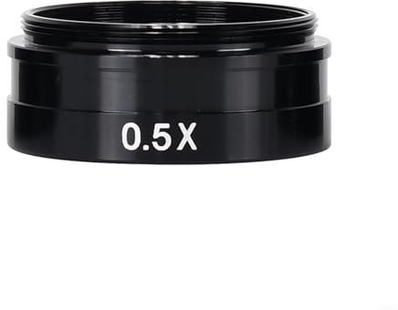 Oniissy 0,3 x – 2 x Barlowlinse, Mikroskop-Objektiv, Hilfs-Stereo-Mikroskop-Objektivlinse für Industrie-Videomikroskop, 42 mm Montage (0,5-fach)