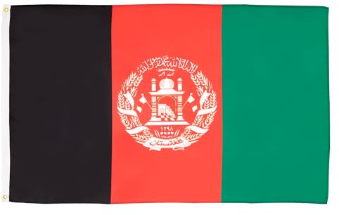 AZ FLAG Lote de 10 banderas de Afganistán – 90 x 60 cm – Bandera Afganistán 100% poliéster con ojales metálicos integrados