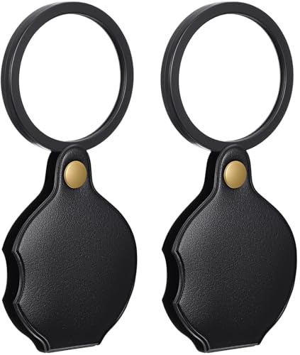 2 Pcs Lupa de Bolsillo 20X Giratoria Pequeña Lupa Plegable Portátil Mini Lupa de Bolsillo para Lectura de Periódicos y Libros para Personas Mayores Trabajo Cercano Exploración (Negro)