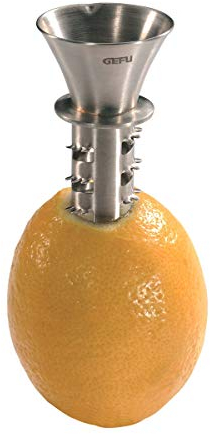 GEFU Zitronensaftausgießer CITRONELLO | Edelstahl-Ausgießer für Zitronen, Limetten & Orangen | Einfaches Portionieren ohne Kerne