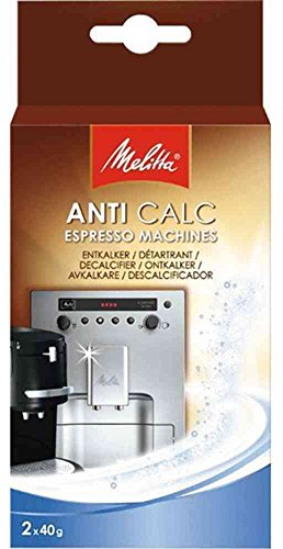 Genuine Melitta 'Anti-Calc' Espresso Machine Decalcifier Descaler Sachets (Pack of 2 x 40g), Multicolored, One Size