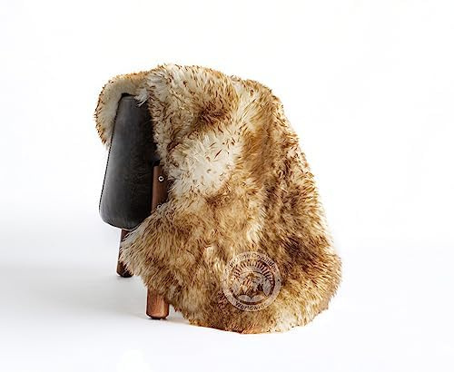 Sunshine Cowhides Sheepskin Rug - 100% Genuine Sheepskin Chair Throw Cover & Area Rugs for Living Room, Bedroom, Office Floor & Bathroom, Premium Decor for Aesthetic Living (Brown)
