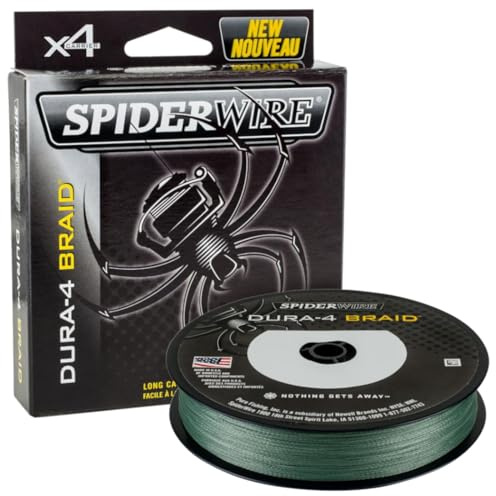 SpiderWire Dura 4, Fishing Line, Superline, , Predator Fishing, Pike, Perch, Zander, Trout, Unisex, Moss Green, 0.12mm | 10.5kg | 23lb | 300yd