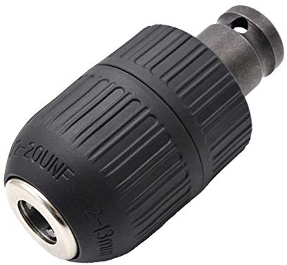 Bestgle 2-13mm Capacity Mount 1/2-20UNF Keyless Drill Chuck Quick Change Conversion Adapter with 1/2 Inch Socket Square Female Adapter