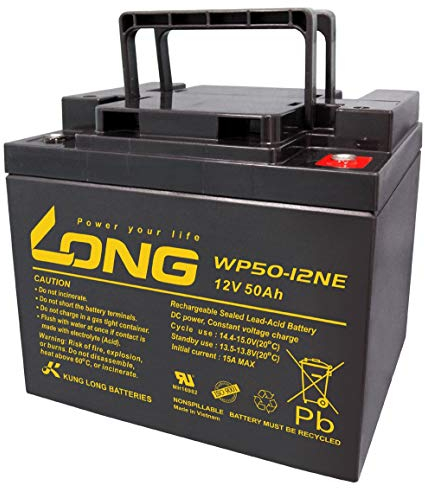 1x AGM 12V / 50Ah Blei-Akku - WP50-12NE zyklenfest kompatibel MP50-12C, 12LCP-50, REC50-12I