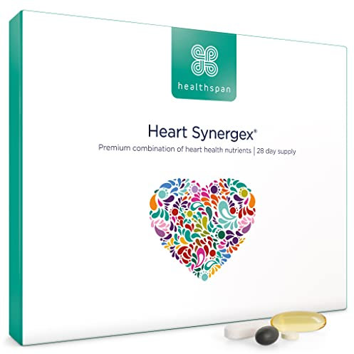 Healthspan Heart Synergex | 28 Day Supply | with Vitamin D3 | Plant Sterols | Garlic | Cardio-Vitamin Complex | Omega 3 | Co-Enzyme Q10 | Friend of The Sea