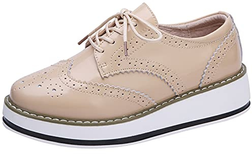 ANUFER Snörning Brogues plattform Creepers orsaksala träningsskor