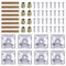 Swpeet 8 Sets Bein-Montageplatten mit Stockschrauben, Möbelbeinbefestigungsplatten, industrielle Stärke, T-Platte M8, Sofabeine mit Stockschrauben