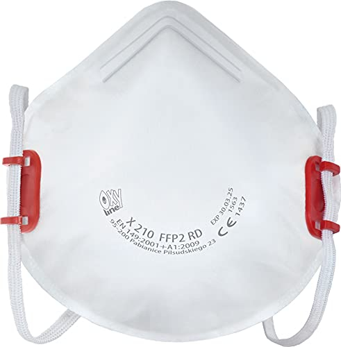 Oxyline 10x Demi-masque respiratoire réutilisable FFP2 R D sans valve | Produit dans l'UE | CE 1437