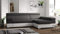 Ecksofa Paulo mit Schlaffunktion, Eckcouch mit Bettkasten, Freistehend schlafsofa, Schlafsofa mit bettfunktion,L-Form Ecksofa, Ottomane Rechts, 260 cm x 162 cm (Dunkelgrau + Weißer Kunstleder (EKO)