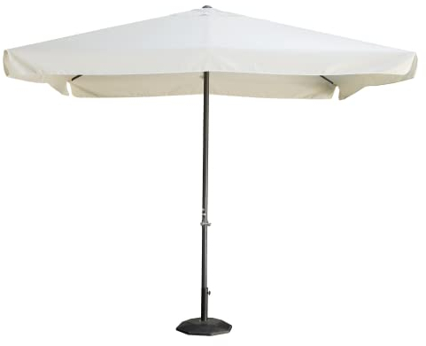 Tomaino - Parasol de jardin 3 × 3 pour extérieur - Réparé du soleil et des rayons UV - Structure résistante avec poteau central et lattes en aluminium, bâche anti-pluie et vent, gris anthracite, grand