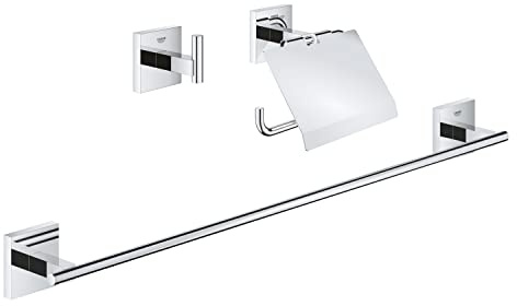 GROHE Start Cube - Bad- Set 3-in-1 (verdeckte Befestigung, Material: Metall, langlebig), chrom, 41124000