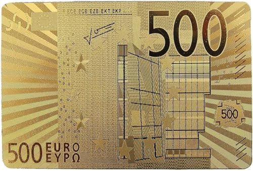 Mr. Gadget's Solutions Premium-Quality Plated Waterproof Playing Cards – Plastic Deck for Poker, Party Fun – Great for Home, and Gift-Giving Deck for Every Occasion (Euro €, Gold)