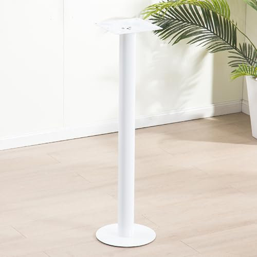 Pied de table en métal robuste pour colonne unique, pied de bureau, tube rond épais, pieds de comptoir, pour bricolage, bar, plan de travail, charge de colonne de 300 kg, 1 pièce (115 cm, blanc)