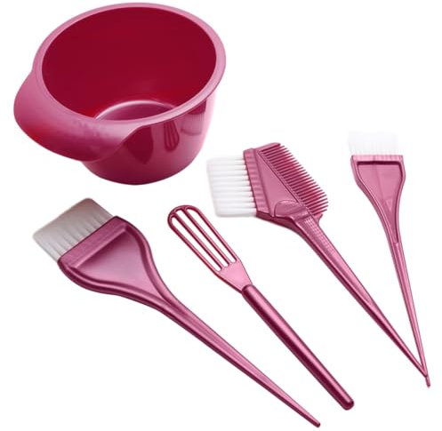Baluue Kit De Coloración Del Cabello 5 Piezas, Pincel Para Teñir, Cuenco Para Tinte, Agitador De Crema, Cerdas Duraderas, Para Profesionales y Principiantes, Uso Doméstico y Salones Profesionales