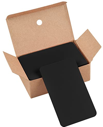 Disnace 100 Pièces Cartes Kraft Vierges, Cartes De Papier Vierges, Etiquette Kraft, Carte Cartonnée Étiquettes, Carte Postale Vierge pour Messages et DIY Études Notes, Noir, 89 * 52mm
