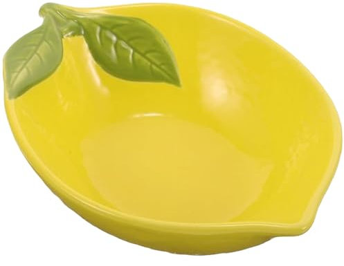 Obelunrp Bowl au citron, 17, 5x12, 5 cm Bols de collations au citron en céramique, assiette de citrons drôles, plats mignons pour les salades collation à la crème glacée