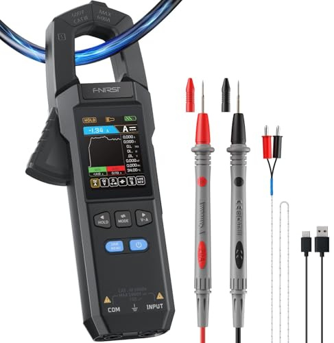 Strömtång, digital tång multimeter 9999 räkningar TRMS 600A kurvinspelning uppladdningsbar ampere-meter mäter NCV, AC/DC, passage, kapacitet, diod, motstånd