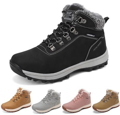 ARRIGO BELLO Scarpe Neve Scarponcini Donna invernali Antiscivolo Comode Caldi Foderati Snow Boots Outdoor Trekking Stivali Taglia 36-41 (Nero, 39)