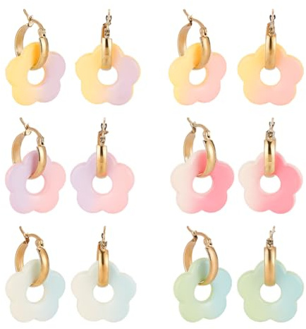 arricraft Boucles d'oreilles acryliques fleuris colorées et polyvalentes pour femmes