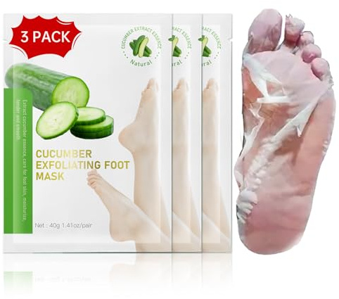 Foot Peeling Mask, Natural Exfoliating Foot Mask, Dead Skin Callus Remover Repair Heels, Hydrating Foot Care for Dry Cracked Feet（3 PacK）