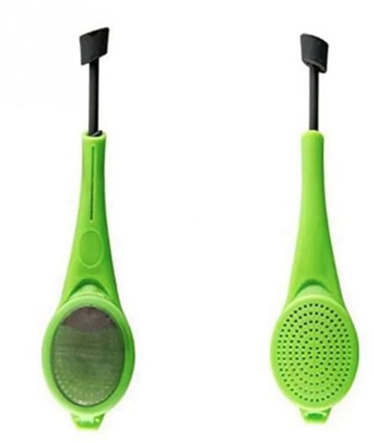 Mjzzh 2 Filtres à thé et café en Silicone Vert créatif, passoire à thé Amovible de 18 cm