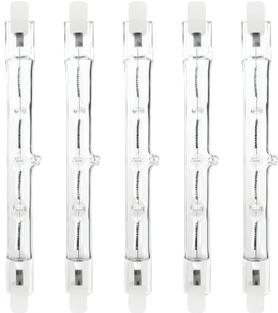 JiaHeHe R7S - Bombilla halógena (118 mm, 300 W, regulable, AC220 – 240 V, 4500 lúmenes, 2700 K, bombilla halógena lineal de tungsteno J118, para foco de trabajo, patroneros, iluminación de paisaje, 5
