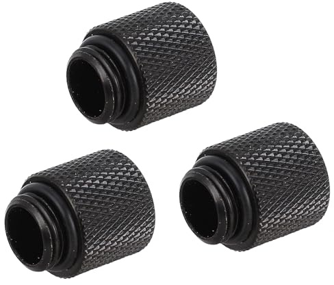 Garneck 3 Conectores Extensores G1/4 de Latón para Refrigeración Líquida Acoplamiento de Paso Giratorio 360° Color Negro Accesorios para Sistemas de Enfriamiento de Ordenador