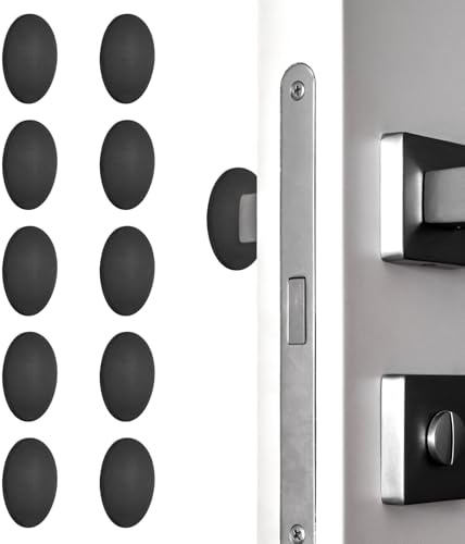 PATIKIL Lot de 10 protections murales pour poignée de porte, 5,1 cm, butées de porte rondes en silicone, autocollantes, coussin de protection murale silencieuse pour réfrigérateur, maison, bureau