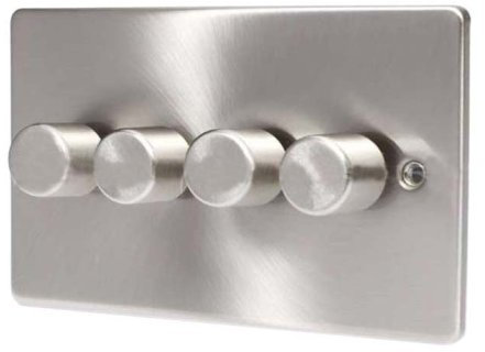 SATIN CHROME 4 GANG 2 WAY 500 WATT DIMMER C358BCW