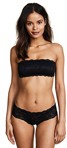 Cosabella Women's Never Say Never Flirtie Bandeau Bra Strapless Everyday Bra, Black, 30 AA