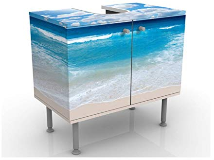 Apalis Waschbeckenunterschrank - Touch of Paradise - Maritim Badschrank Blau, Größe: 55cm x 60cm