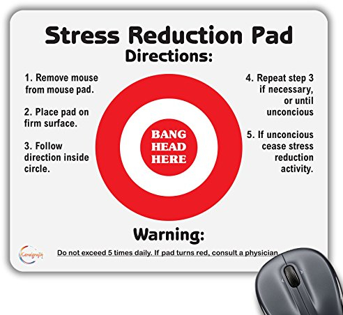 Coralgraph Inc CP110 Very Funny Stress Reduction Pad Directions Novelty Gift Printed PC Laptop Computer Mouse Mat Pad