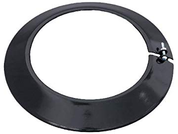 Abbellimento nero vetrificato 900°C-Ø120 mm-Rosone per condotti di stufe e caminetti