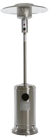 REALGLOW Umbrella Gas Patio Outdoor Heater - Heat Adjustable 13KW - Easy Ignition, Safety Tip-Over Switch - 27mm Regulator, Stainless Steel