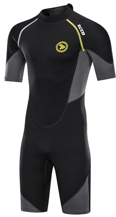 ZCCO - Muta da uomo in neoprene di alta qualità, 1,5/3 mm, con cerniera sulla schiena, per pesca subacquea, snorkeling, surf, canoa e immersioni subacquee (3 mm, S)