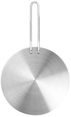 A sixx Induction Hob Cooking Converter Disc,Stainless Steel Heat Diffuser Induction Plate Adapter Converter Gas Electric Cooker Plate Heat Diffuser Simmer Ring Plate