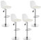 Barhocker 4er-Set, 360° Drehbar und Höhenverstellbar, Barhocker Barstuhl aus PU-Leder (4, weiß)